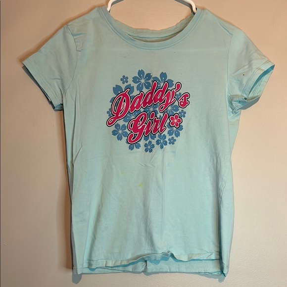 Blue Short Sleeve Tee with Graphic Design - Picture 1 of 9